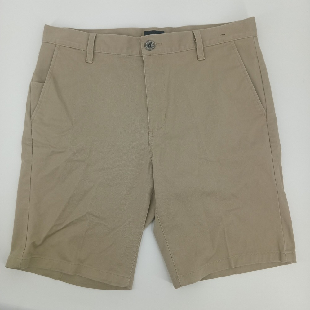 RVCA Week-End Stretch Mens Khaki Tan Chino Shorts Size 33x10 Pockets Twill